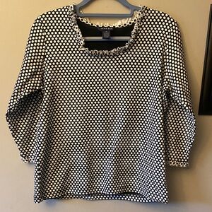 Jackie Blue Black & White Polka Dot Top